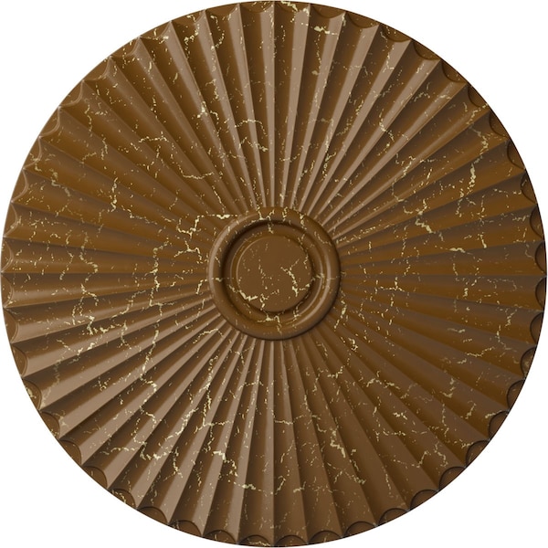 Ekena Millwork Shakuras Ceiling Medallion (For Canopies up to 5 1/2"), 29 1/2"OD x 2"P, Smokey Topaz Crackle CM30SHSTC - main